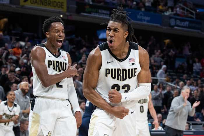 Jaden Ivey celebrates a play.